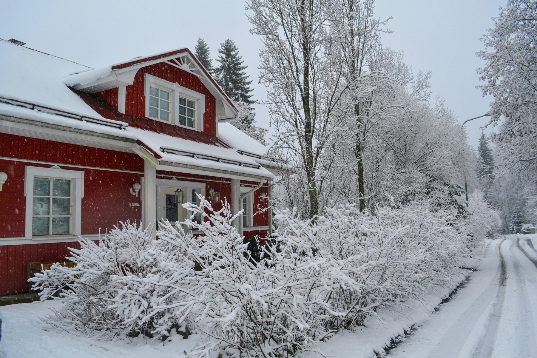 Fenster im Winter von außen